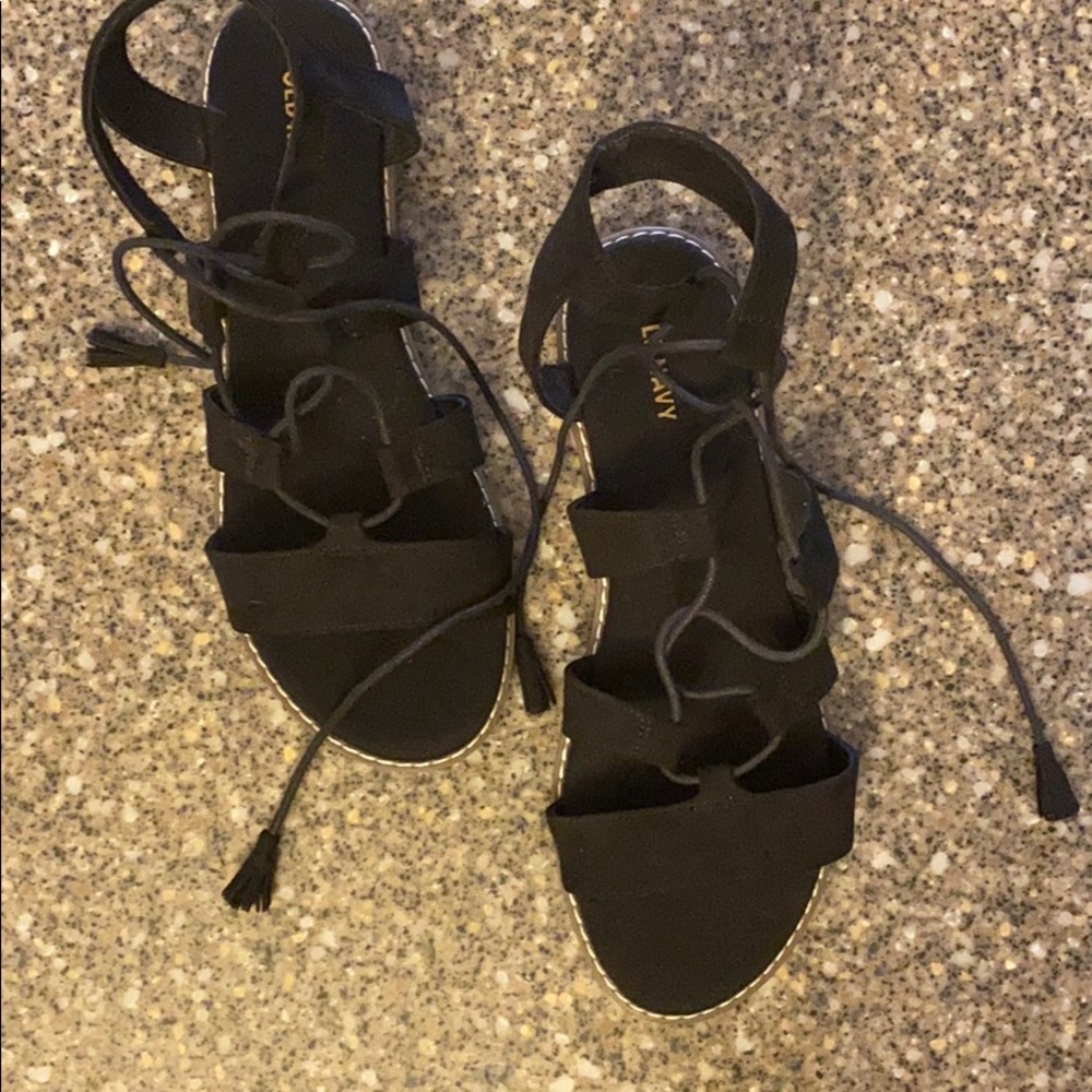 Old Navy Faux Suede Lace Up Gladiator Sandals